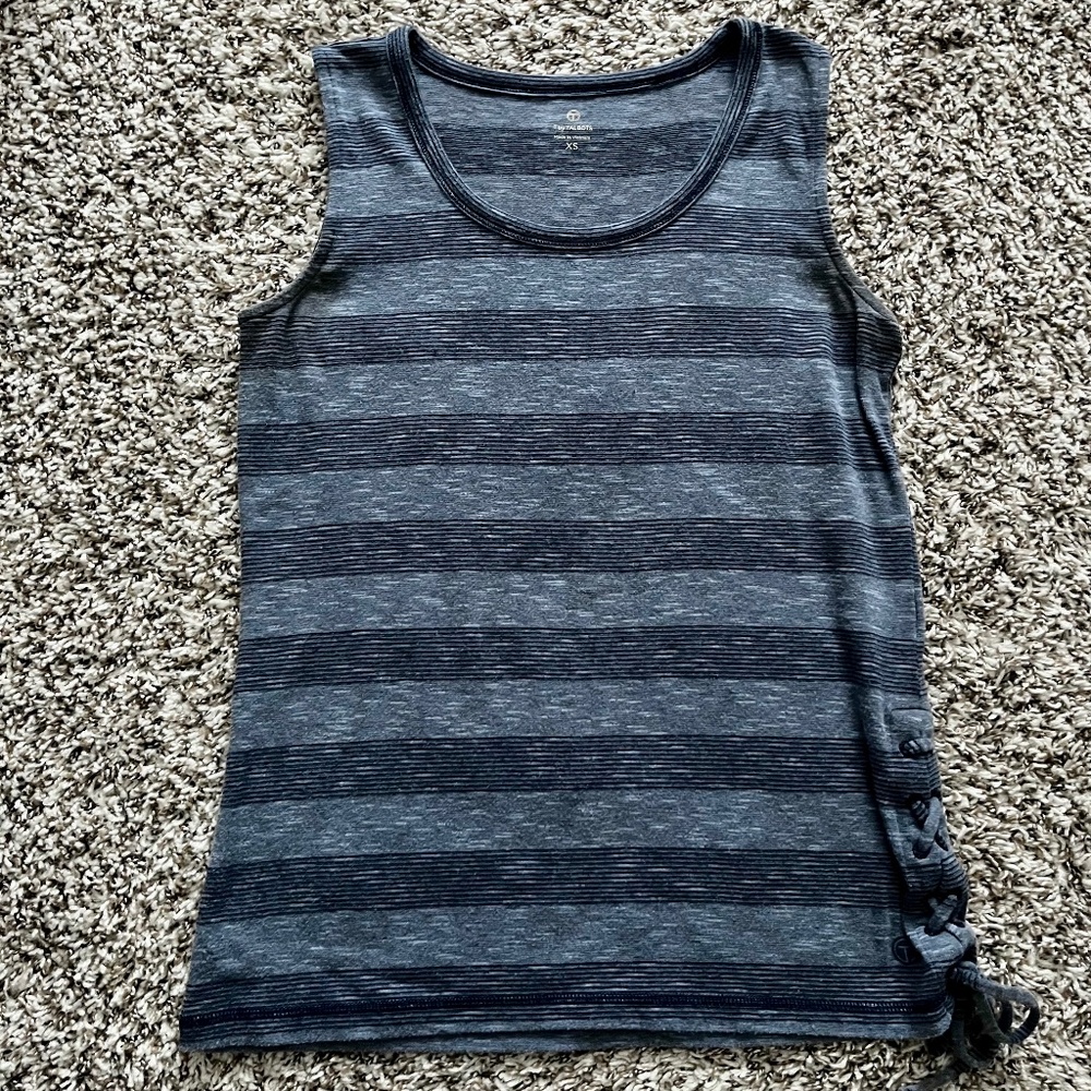 T by Talbots XS side-tie blue tank top - very soft!